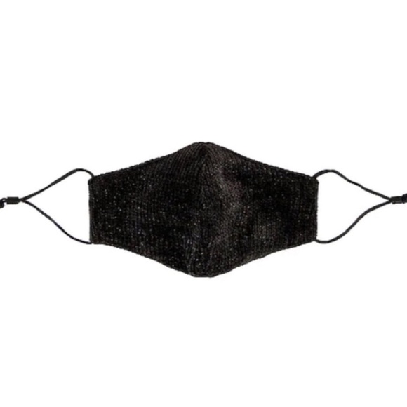 LELE SADOUGHI • Black Lurex Silver Luxury Face Mask - Picture 3 of 5